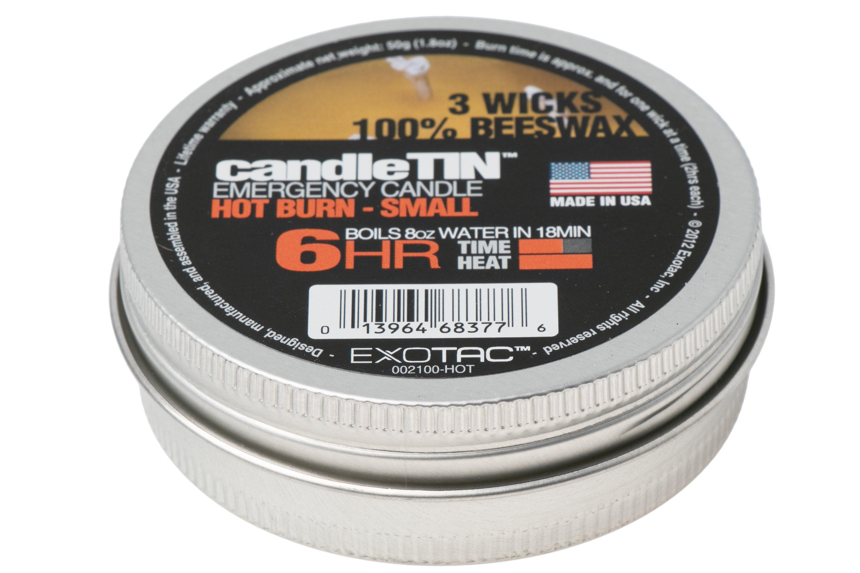 Exotac CandleTIN Small Hot Burn 002100-HOT survival candle ...