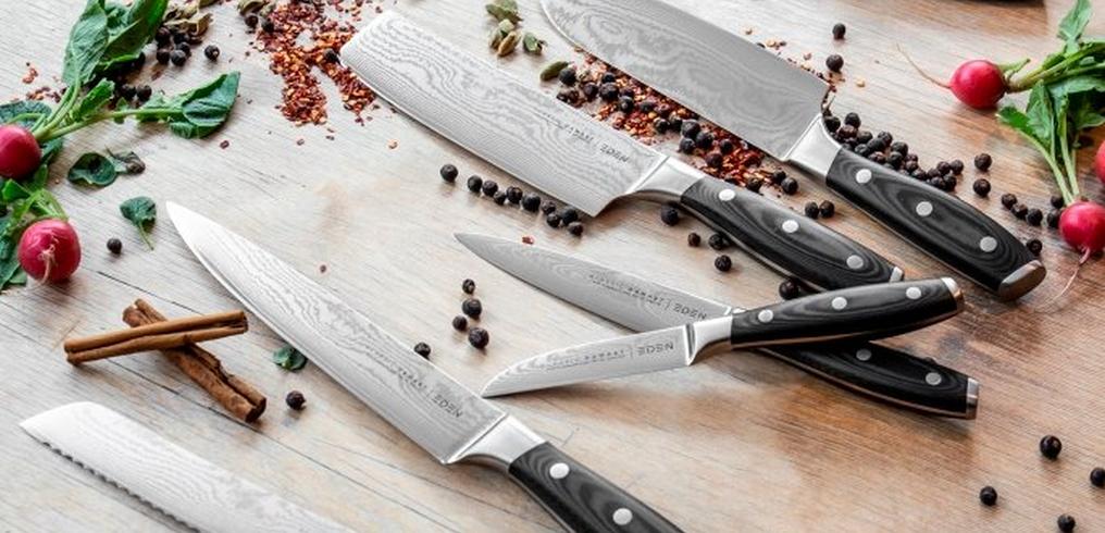 Damascus chef's knives