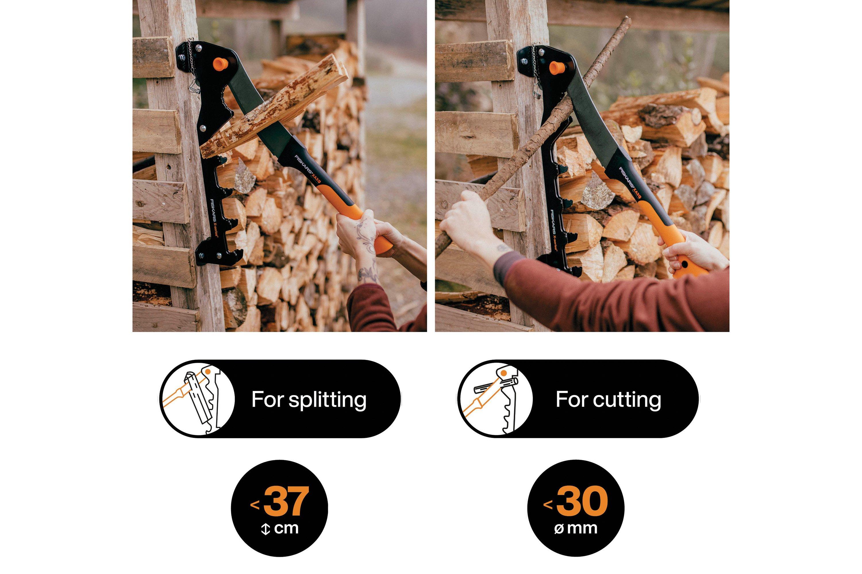Fiskars X-Series 1079159 Wall Mount en WoodXpert machete/bijl XA3