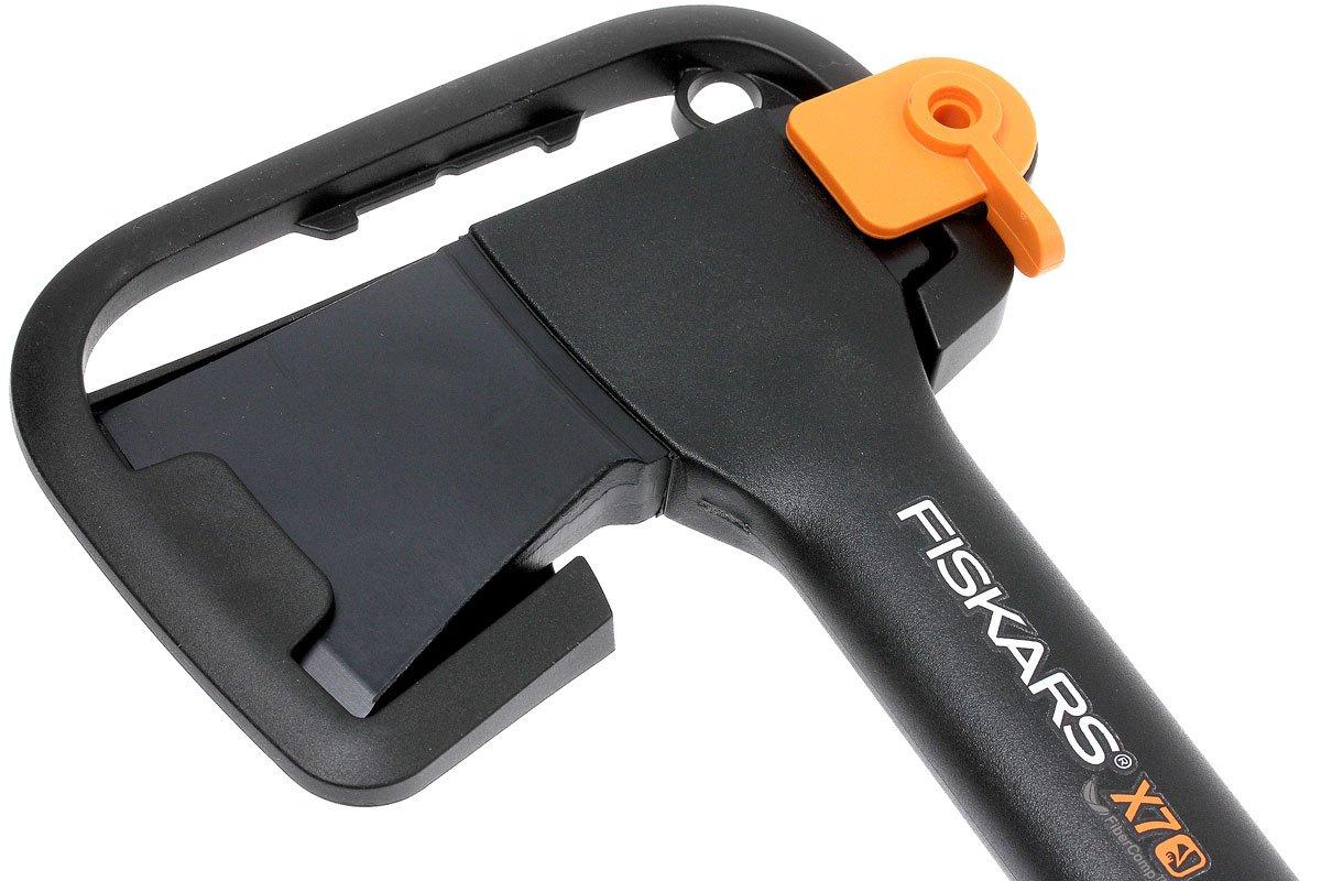 Fiskars Hacha de corte XS X7, incluye estuche de almacenamiento y  transporte, longitud: 14.0 in, revestimiento antiadherente, hoja de acero  alto/mango