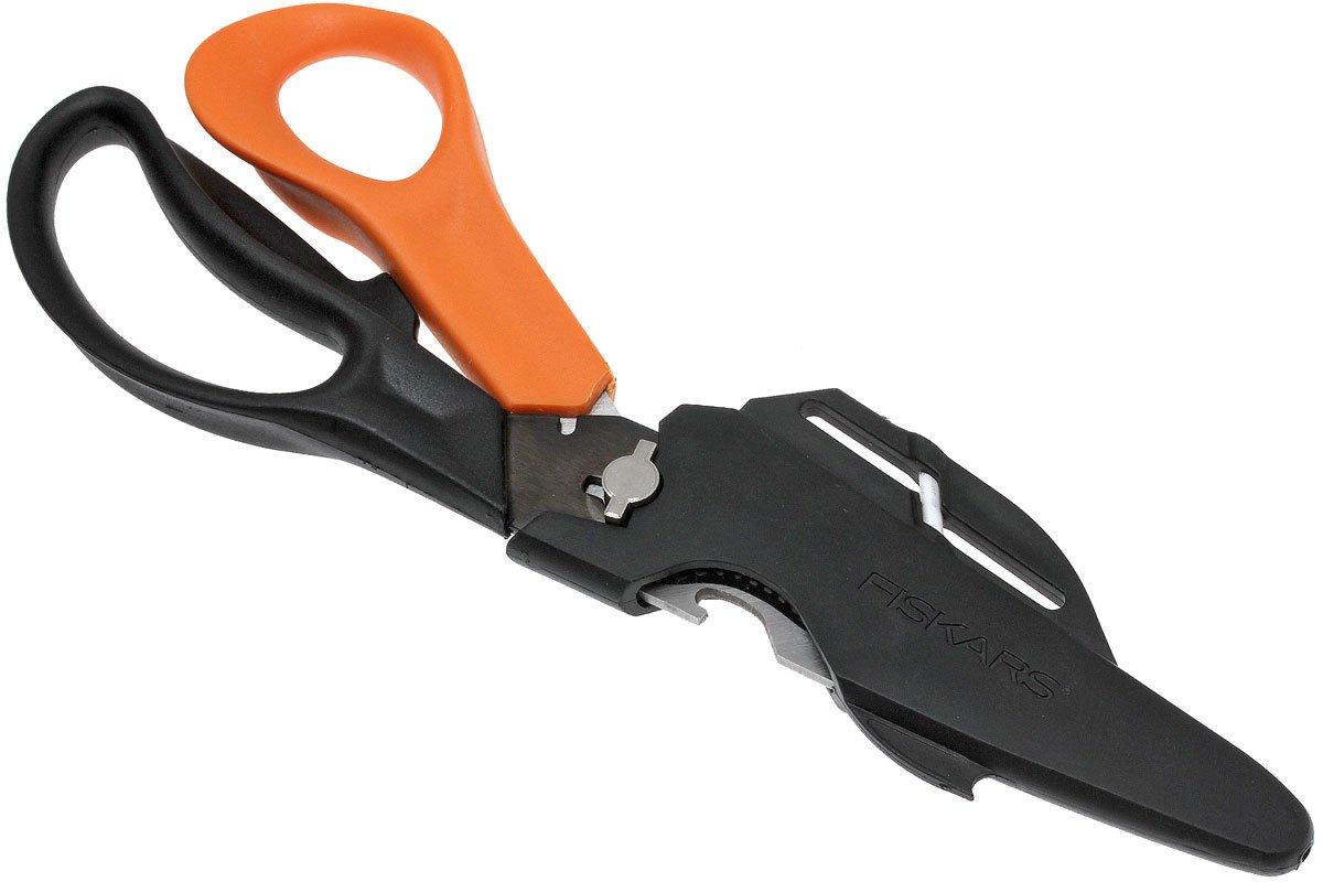  Fiskars Cuts + More Multi-tool Scissors, Includes Protective  Case With Scissor Sharpener, Length: 23 cm, Titanium Coating, Stainless  Steel Blade/Plastic Handles, Black/Orange, 1000809 : Arts, Crafts & Sewing