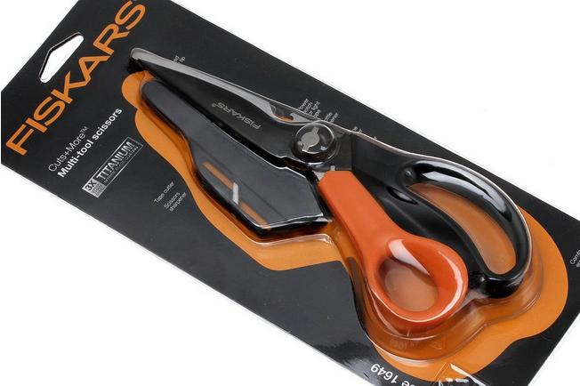 Fiskars Ciseaux de cuisine, Longueur totale: 18 cm, Acier/Plastique