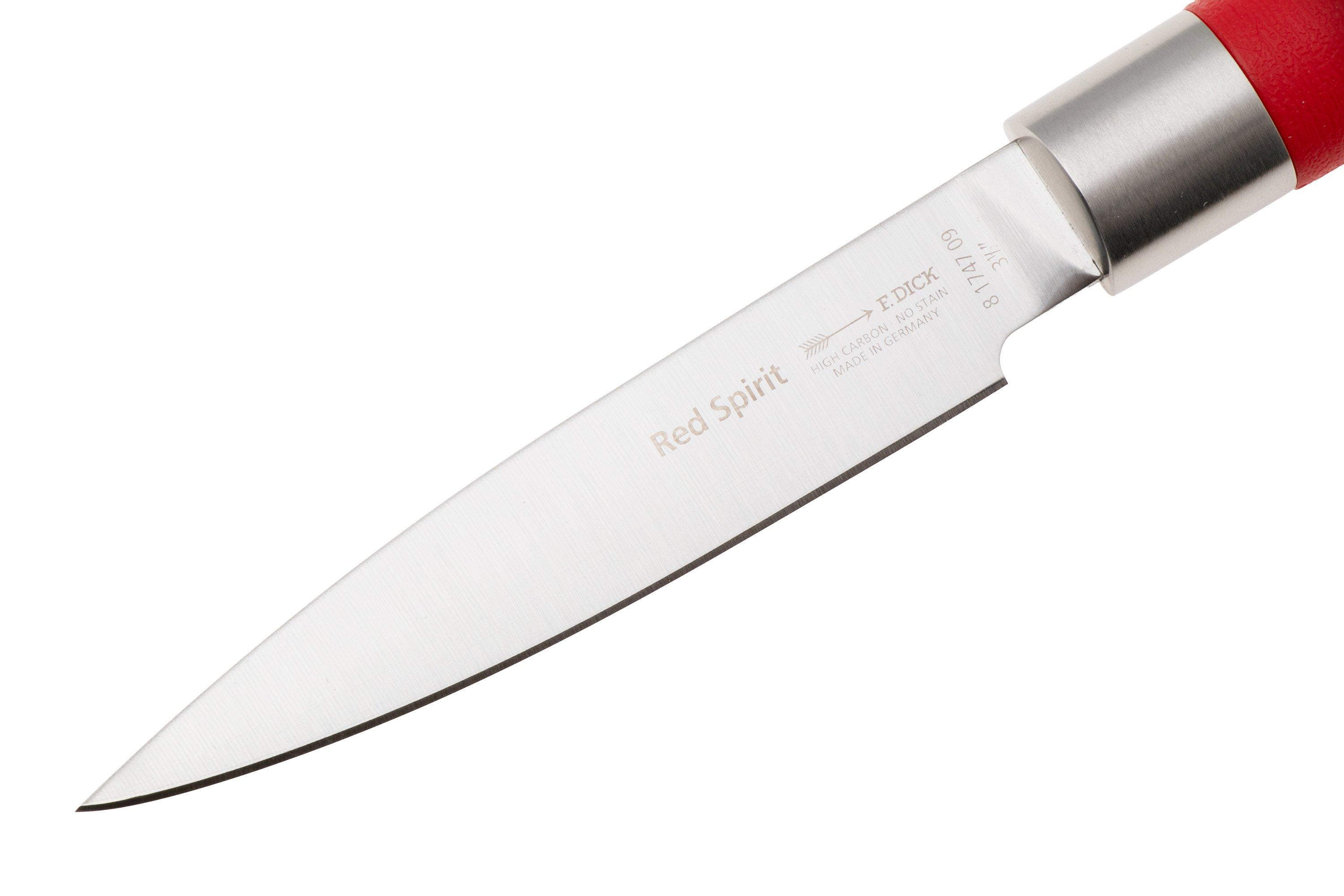 F. Dick Spelucchino Red Spirit 9 Cm - Coltello Da Cucina Inox X55CrMo14 - 56° HRC - 5