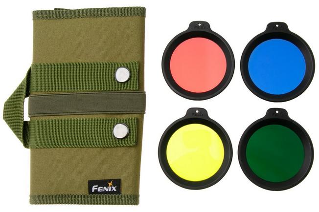 Afbeelding voor Fenix AOF-18 Multi-Color Filter Set, filteradapter met pouch, rood blauw geel groen