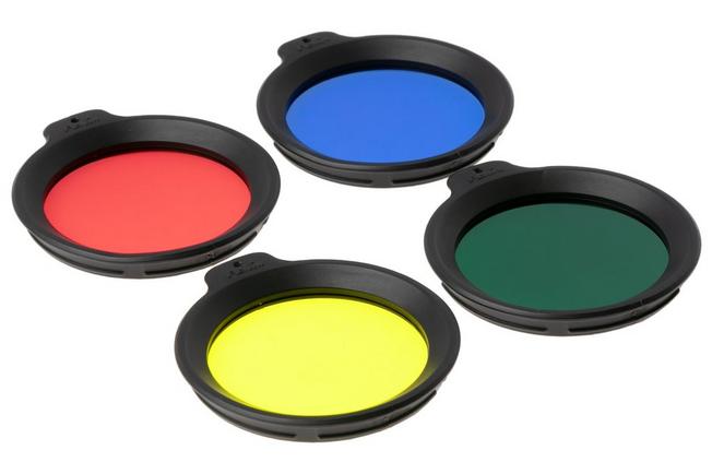 Afbeelding voor Fenix AOF-18 Multi-Color Filter Set, filteradapter met pouch, rood blauw geel groen