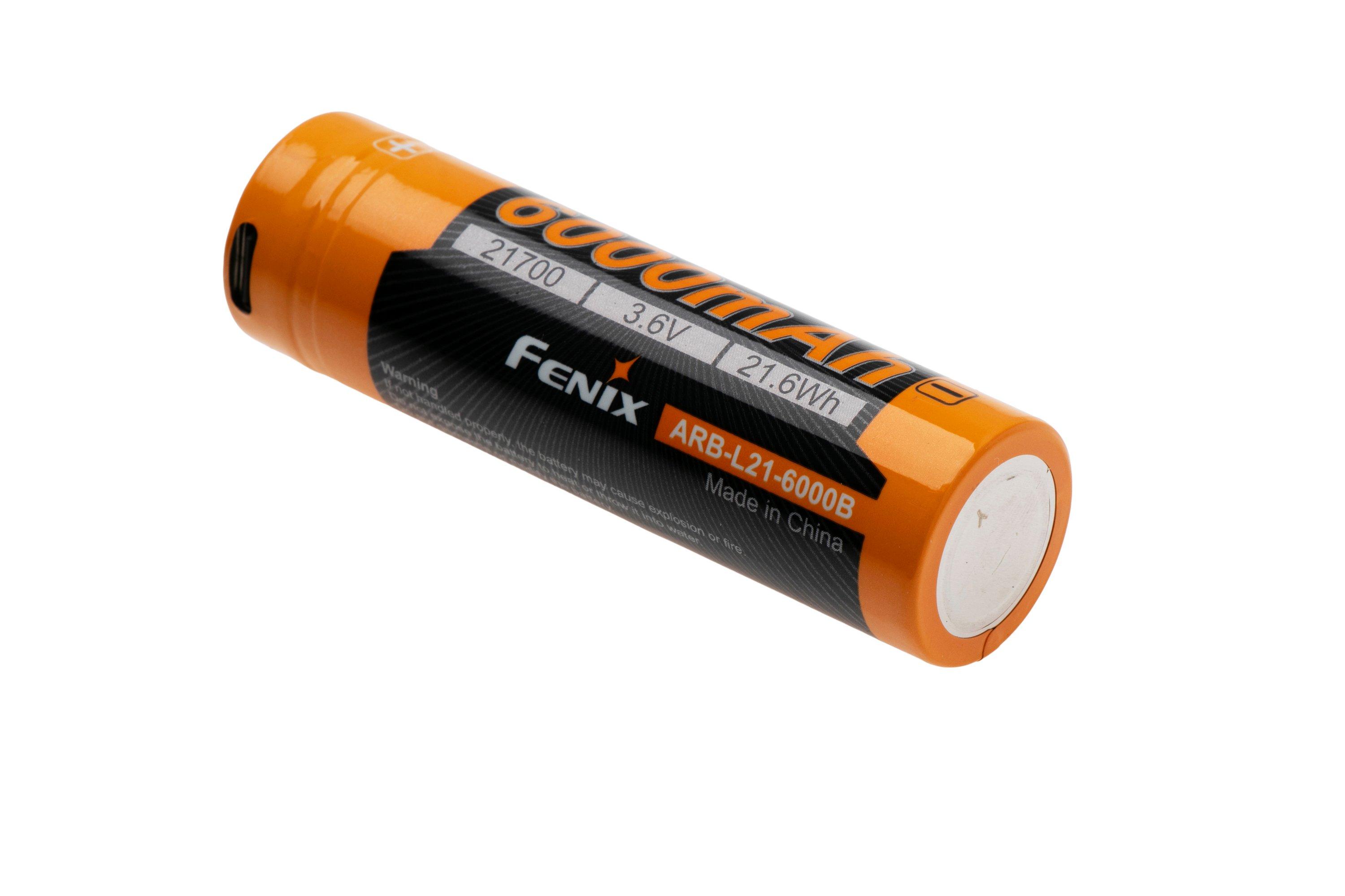 Fenix ARB-L21-6000B 21700 Li-ion battery with usb-c port, 6000 mAh