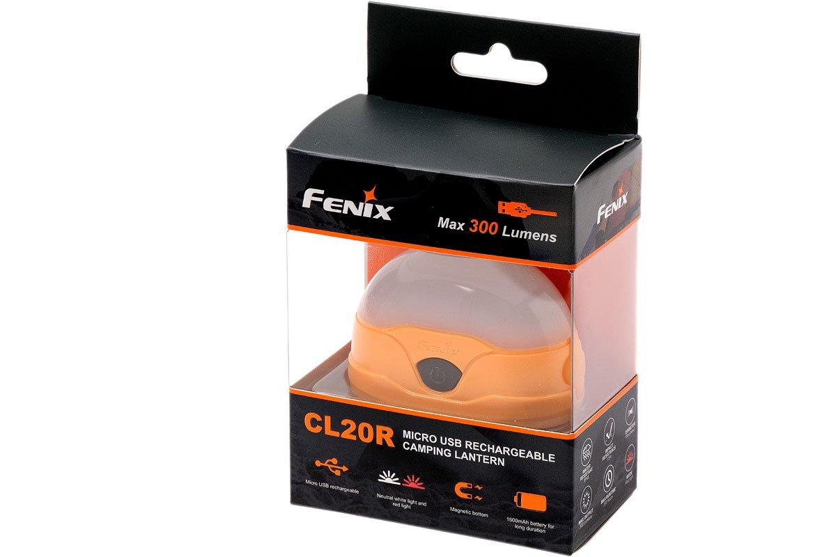 Fenix CL20R LED Campingleuchte Orange – 300 Lumen, Mit Weißem & Rotem Licht, Wiederaufladbar