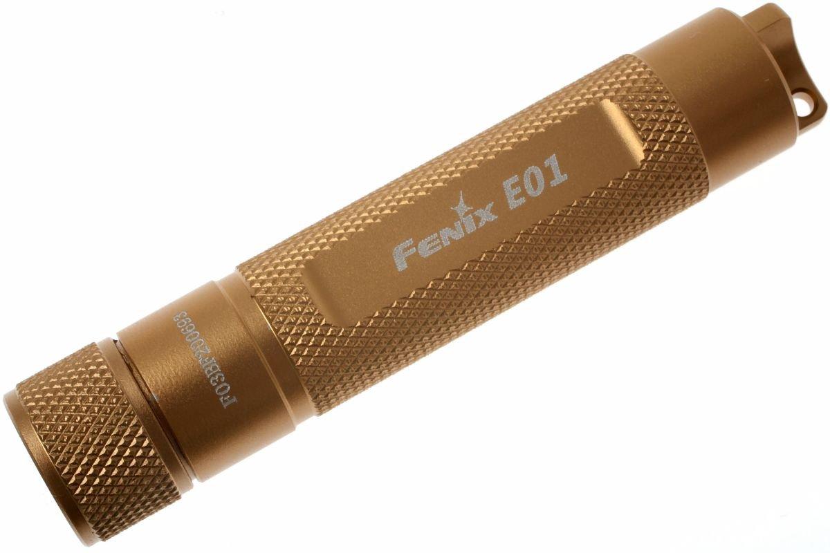 Fenix E01 LED torch, gold | Advantageously shopping at Knivesandtools.com