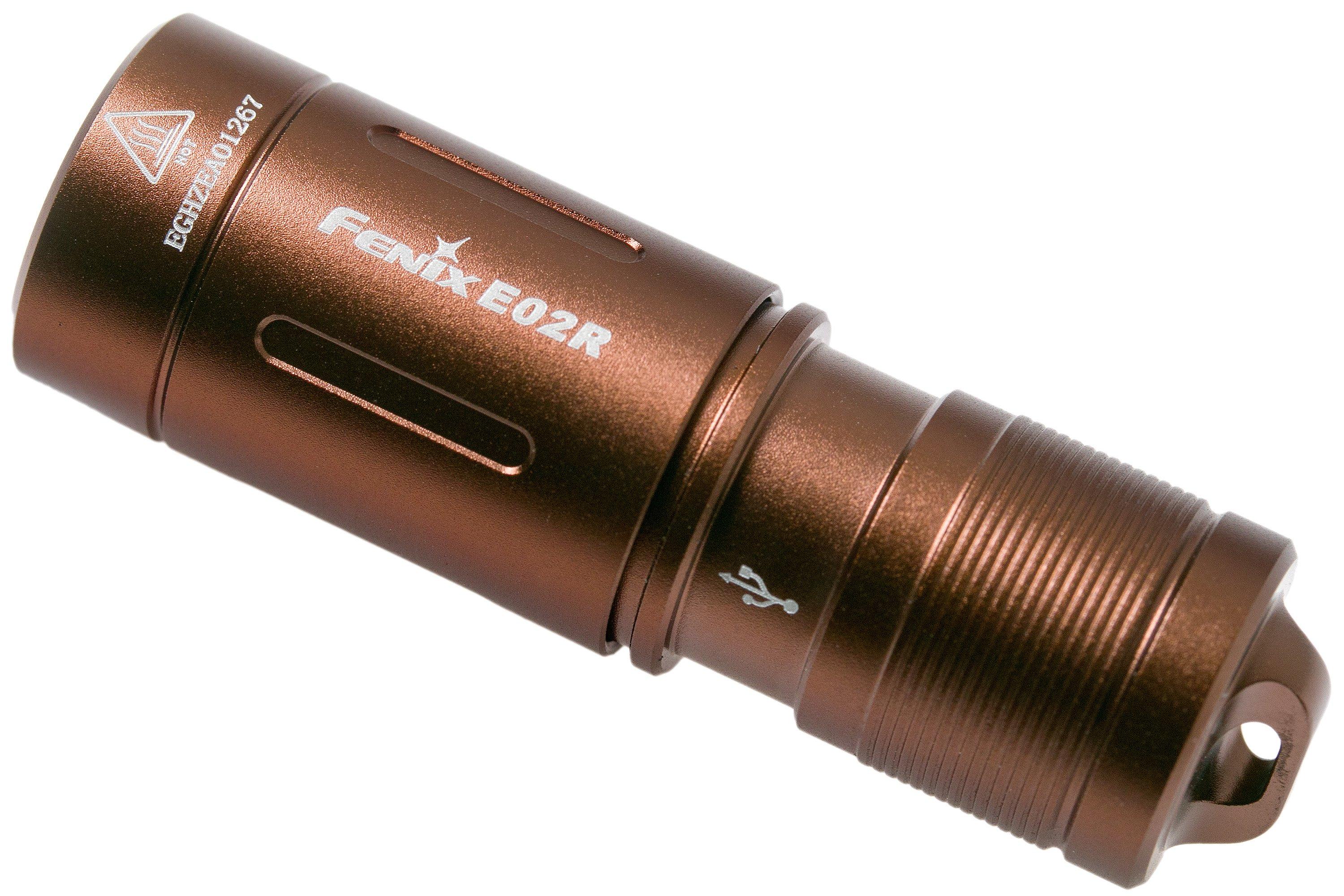 Fenix E02R aufladbare Schlüsselbundlampe, 200 Lumen, braun | Günstiger .