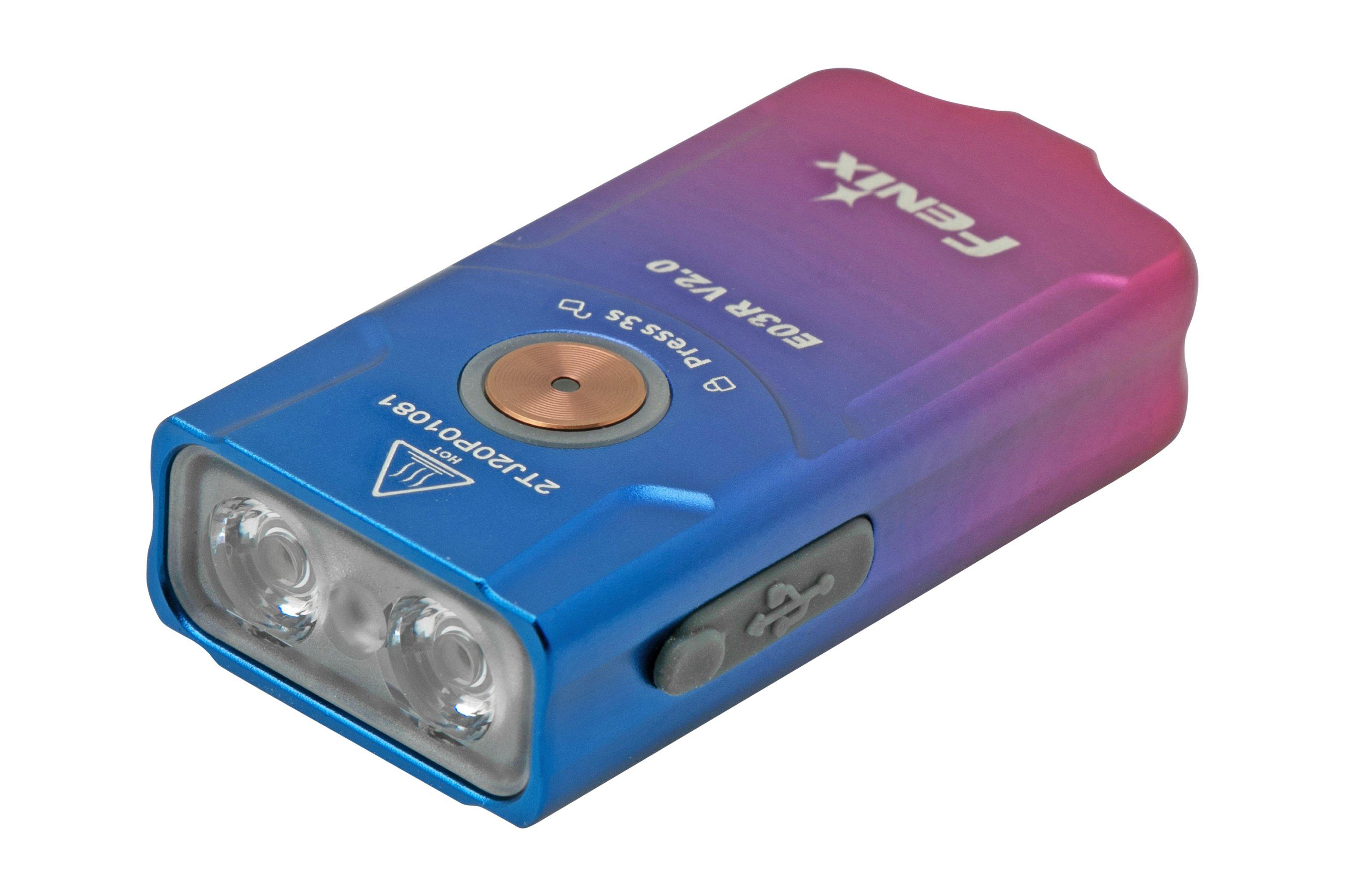 Fenix E03R V2.0 Nebula keychain flashlight, 500 lumens Advantageously