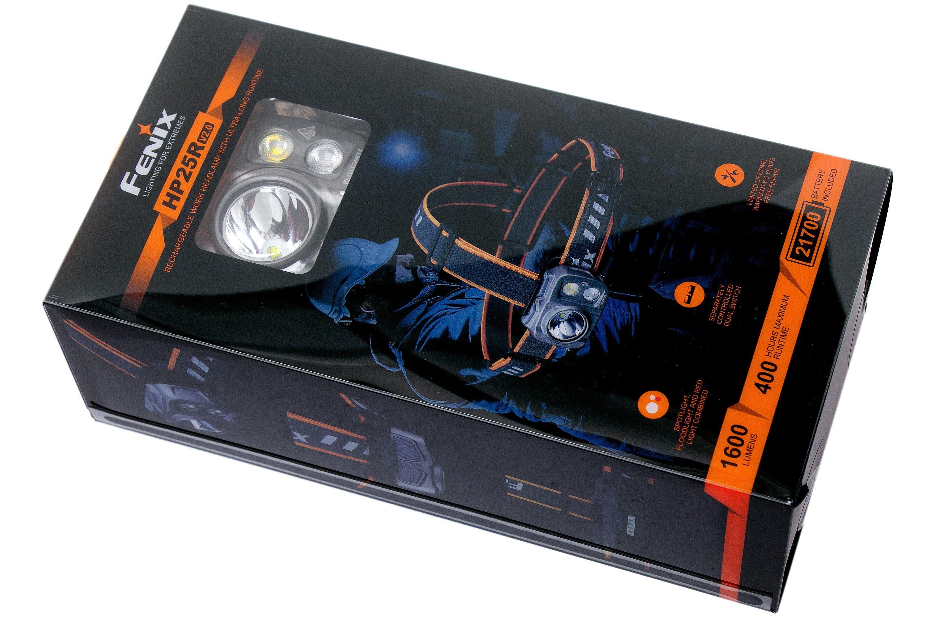 Fenix HP25R v2.0 Headlamp, 1600 Lumen Spotlight, 400 lumens Floodlight and 