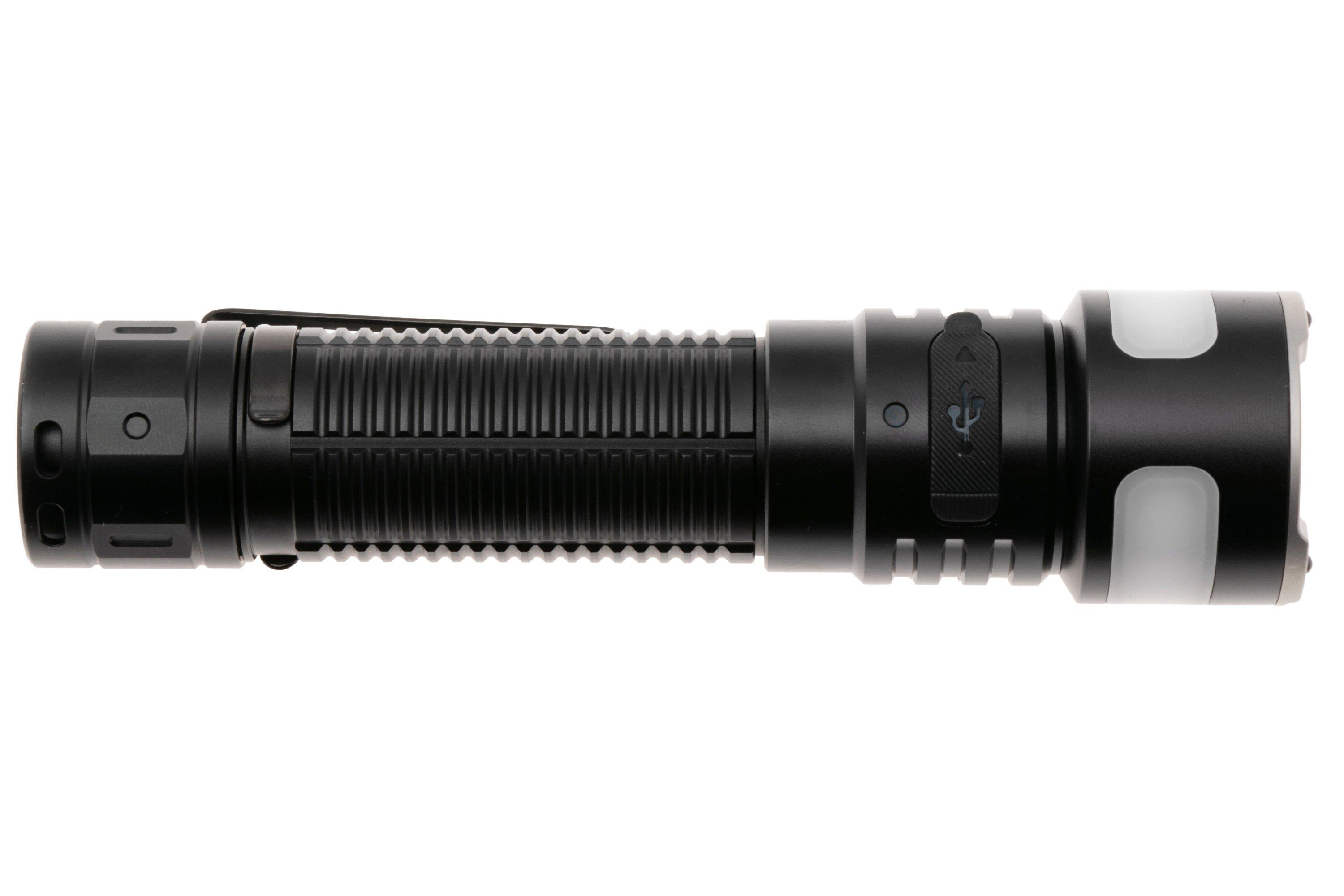 1800 lumens rechargeable flashlight RovyVon S3 USB-C EDC High Output / Black / No outdoor activities with red light 1800 Lumen Rechargeable Flashlight