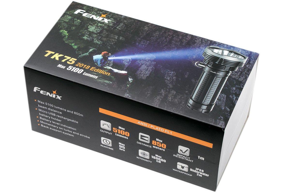 Fenix TK75, 2018 edition powerful LED flashlight, 5100 lumens