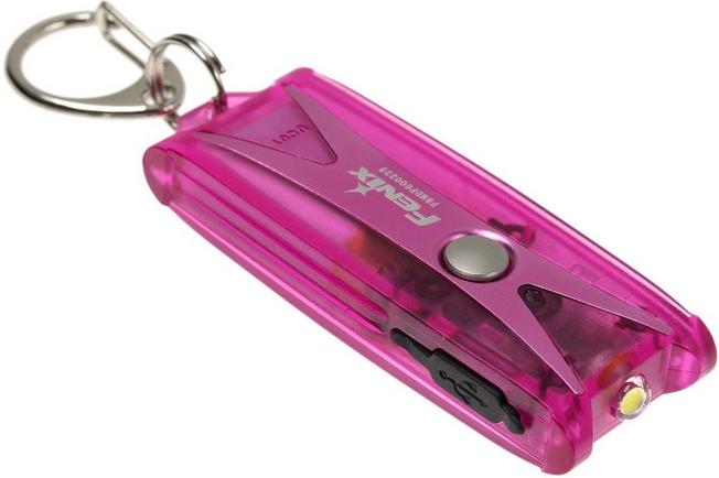 Fenix UC01 USB Rechargeable NICHIA LED Key Chain Flashlight Torch w/ Clip Purple 