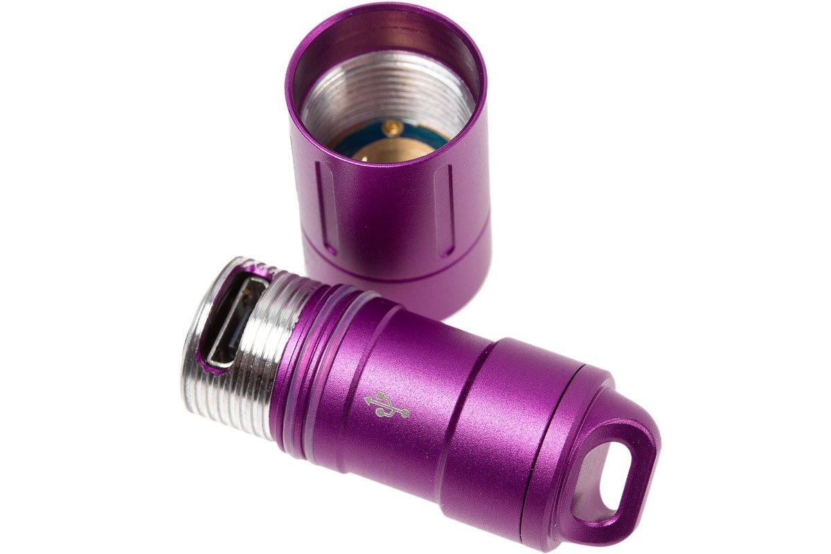 Fenix UC02P rechargeable LED keychain light, purple Advantageously