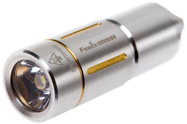 Image for Fenix UC02SS rechargeable LED keychain light, stainless Gold