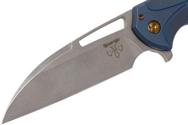 Image for Ferrum Forge Masterblaster Flying V Blue pocket knife, Les George design
