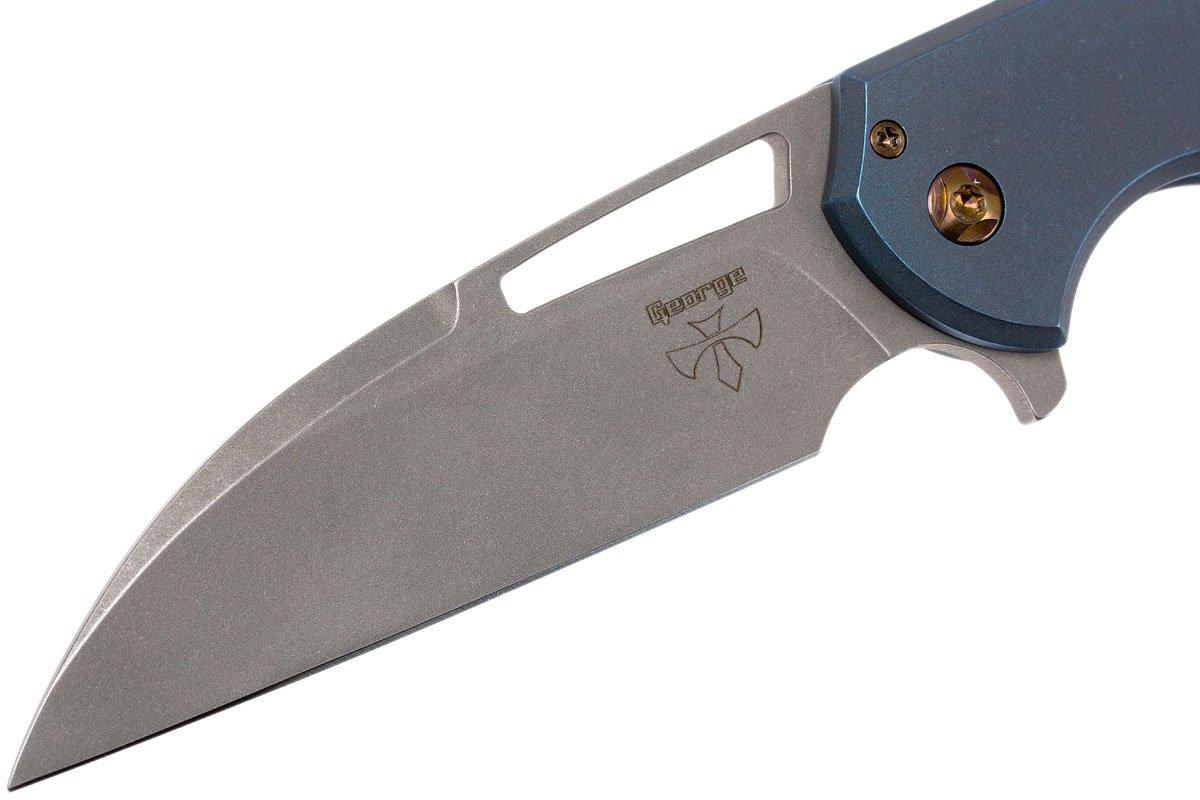 Ferrum Forge Masterblaster Slab Blue couteau de poche, Les George ...