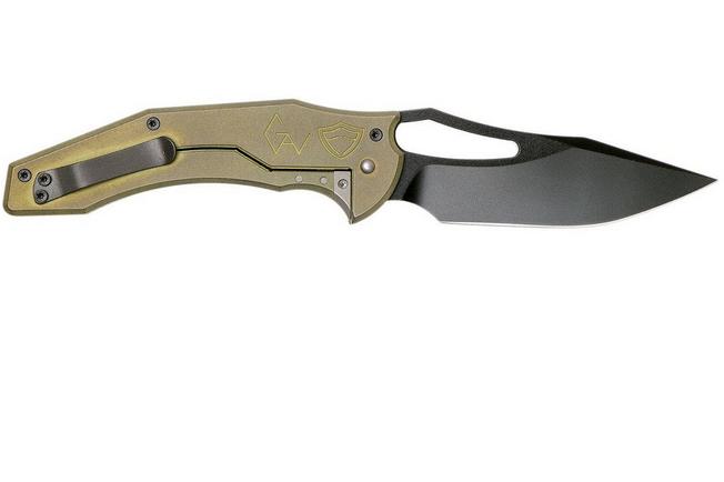 Image for Ferrum Forge Spinner, Gold-coloured Slab Plates, Black Blade, Gavko design