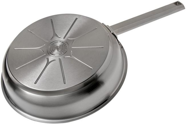 Fissler Pure-Profi Collection Stainless Steel Serving Pan Lidless Frying Pan High Rim Uncoated Induction Diameter 28 cm 