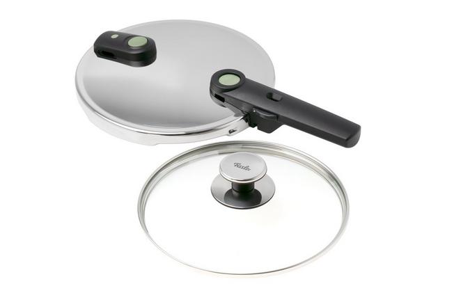Afbeelding voor Fissler Vitaquick Elemental 600-460-13-080/0 Sage Green, 2-delige snelkookpanset met glazen deksel, 22 cm, 6l en 3,5l