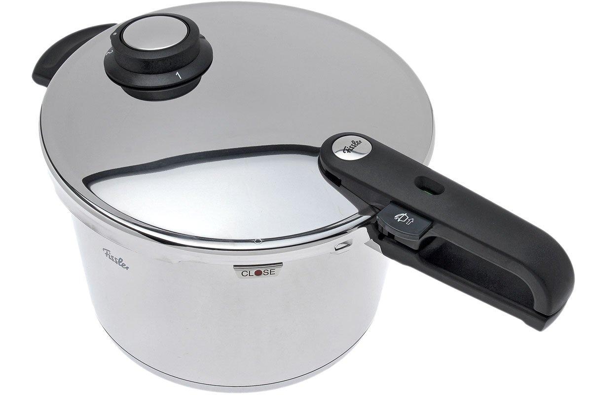 Fissler Pentola Hamburg 24 Cm - 5,8 Litri In Acciaio Inox 18/10, Adatta A Induzione - Coperchio In Vetro E Base Super-Thermic