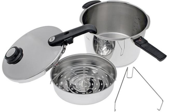 Vitavit Premium Combi 2.0. Sauteuse de 2,5L à 4L + Autocuiseur 1,8L à 8L  (Avec panier vapeur) - Fissler