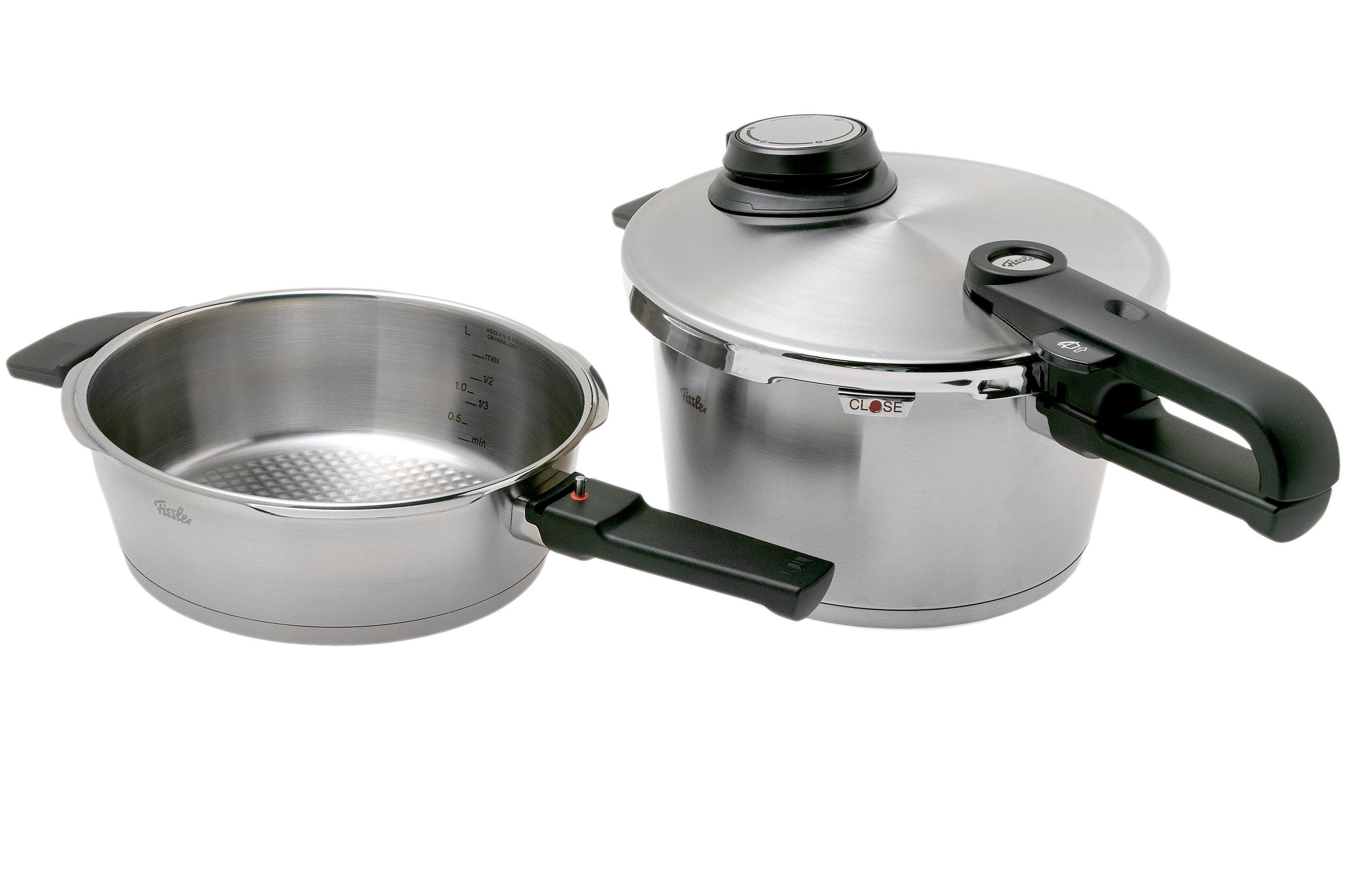 Fissler Vitavit Premium 622-412-12-070, 3-piece pressure cooker set with  steam insert