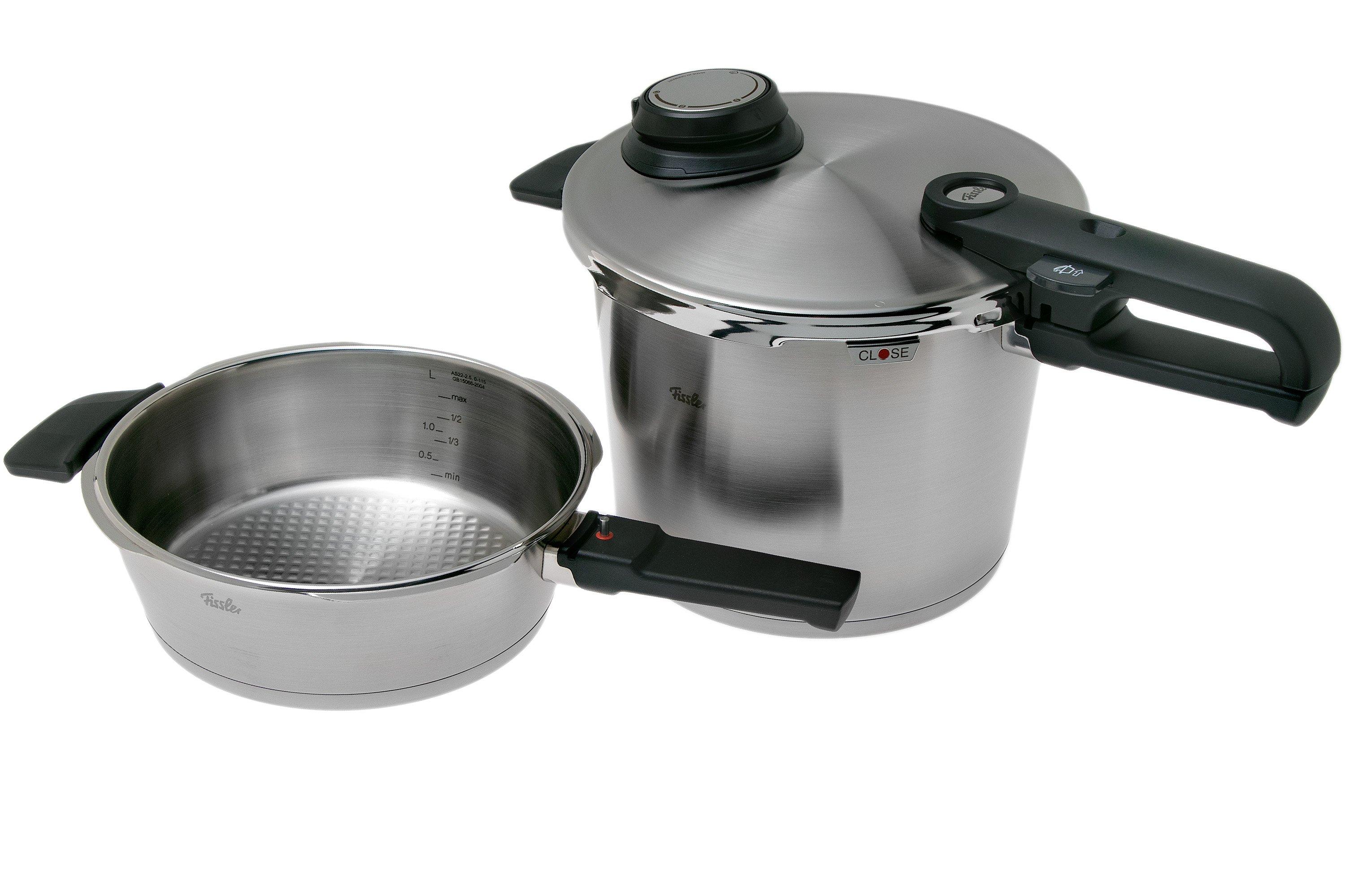 Fissler Vitavit Premium 622-412-12-070, 3-piece pressure cooker set with  steam insert