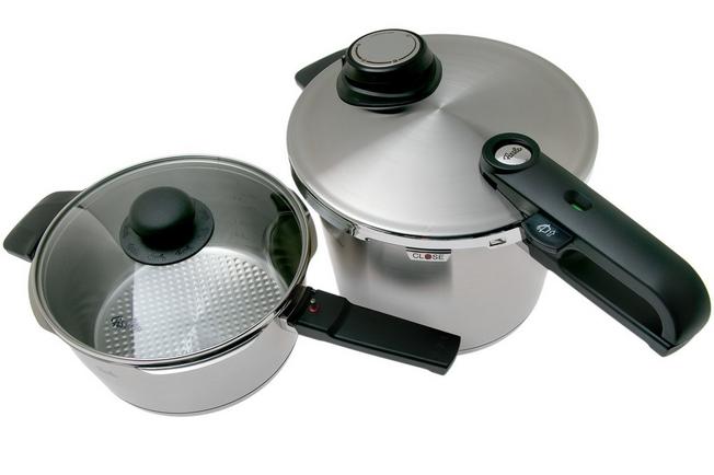 Fissler Vitavit Premium 622-412-13-090, 4-teiliges Schnellkochtopf-Set mit  Dampfeinsatz und Deckel | Günstiger shoppen bei