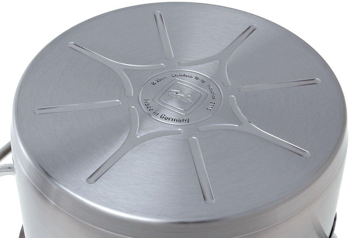 Fissler Pure Collection - Set di pentole in acciaio inox, 4 pezzi, pentole con coperchio in metallo (3 pentole, 1 padella), compatibilità induzione | Leroy Merlin