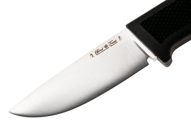 Afbeelding voor Fällkniven BTL Bird & Trout, Satin Elmax, Black Thermorun, leren schede, jachtmes