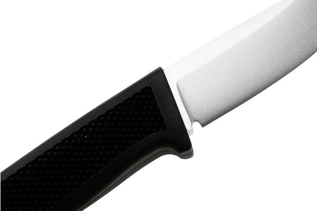 Afbeelding voor Fällkniven BTL Bird & Trout, Satin Elmax, Black Thermorun, leren schede, jachtmes