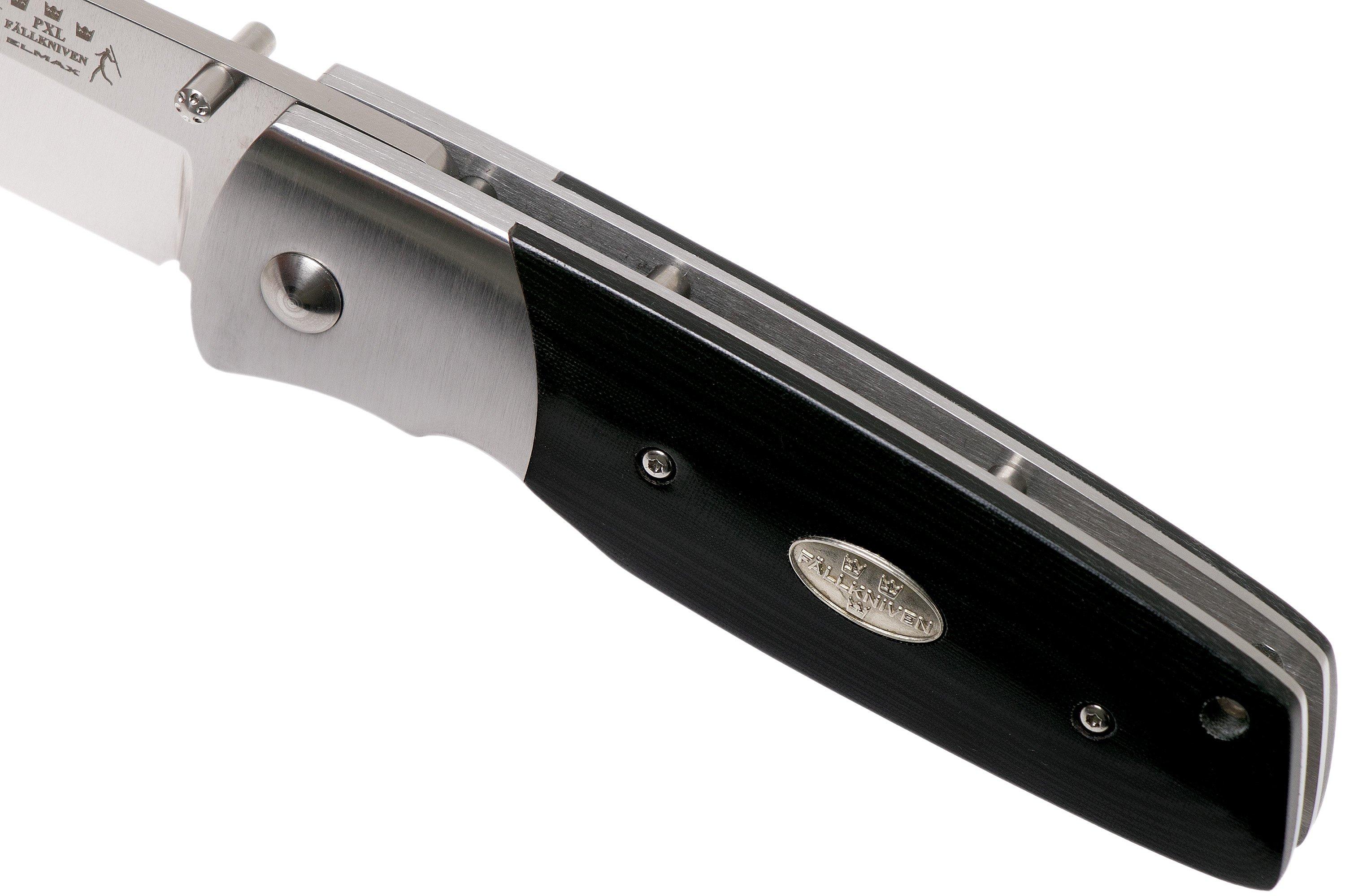 Fällkniven PXL Black Micarta PXLbm Elmax, Convex pocket knife