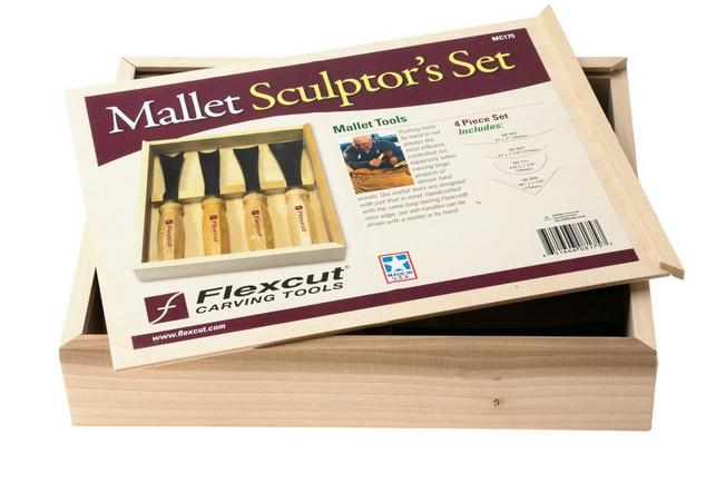 Afbeelding voor Flexcut Mallet Sculptor Set 4-Piece MC175, beeldhouwgutsenset, 4-delig