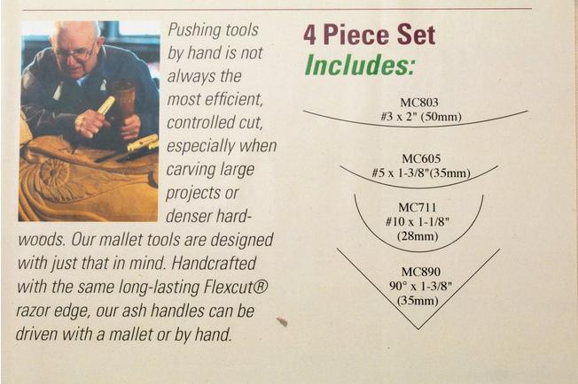 Afbeelding voor Flexcut Mallet Sculptor Set 4-Piece MC175, beeldhouwgutsenset, 4-delig