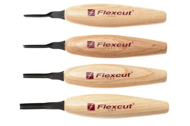 Afbeelding voor Flexcut Shallow U-Gouge Micro Tool Set MT400, microgutsenset, 4-delig