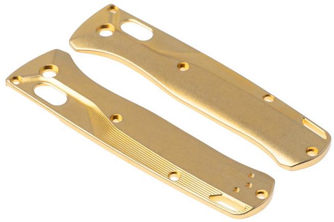 Afbeelding voor Flytanium Benchmade Bugout Crossfade Scales FLY-0796, Stonewashed Brass, handgreepschalen