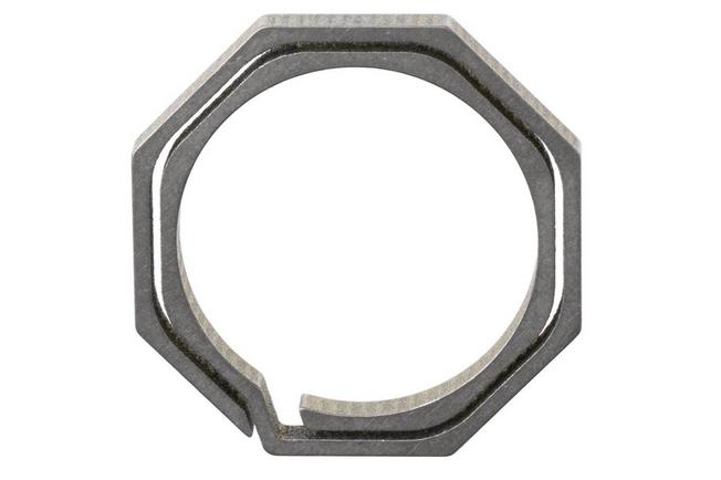 Afbeelding voor Flytanium Octagonal Keyring FLY-0820, Blasted Titanium, sleutelring