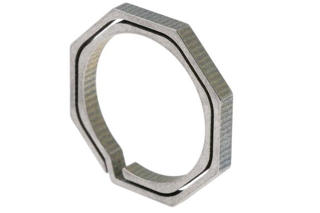 Afbeelding voor Flytanium Octagonal Keyring FLY-0820, Blasted Titanium, sleutelring