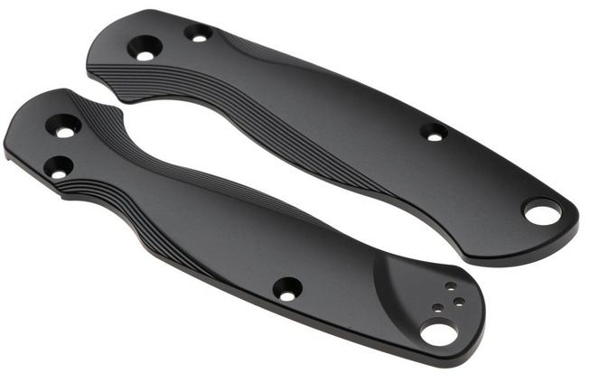 Afbeelding voor Flytanium Spyderco Paramilitary 2 Lotus Scales FLY0905 Black Titanium, handgreepschalen