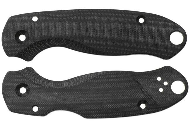 Afbeelding voor Flytanium Spyderco Para 3 Lotus Scales FLY1023PB Pitch Black G10, handgreepschalen