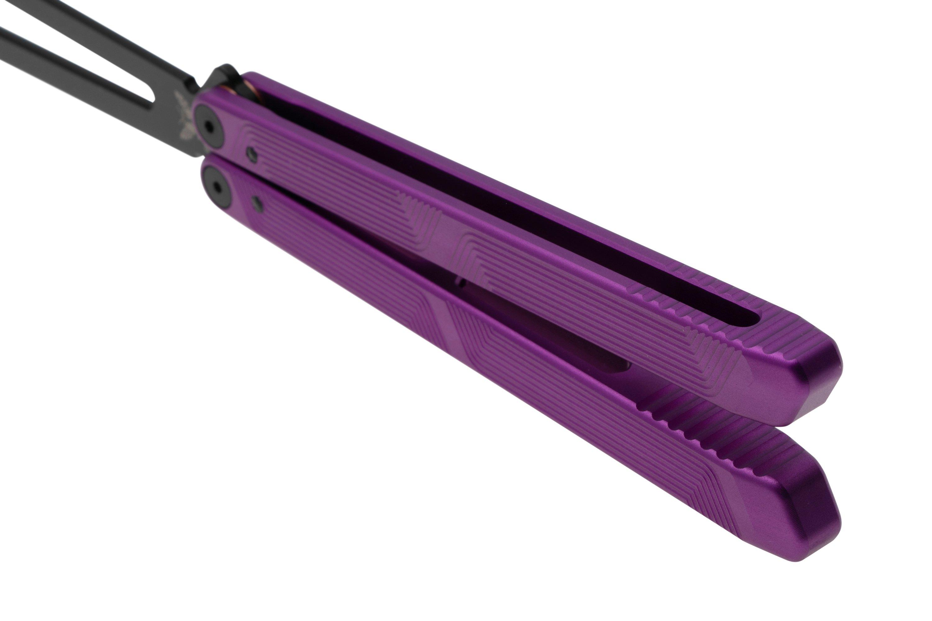 Flytanium Zenith Balisong Trainer 1261NPB Black, Nebula Purple Aluminum ...