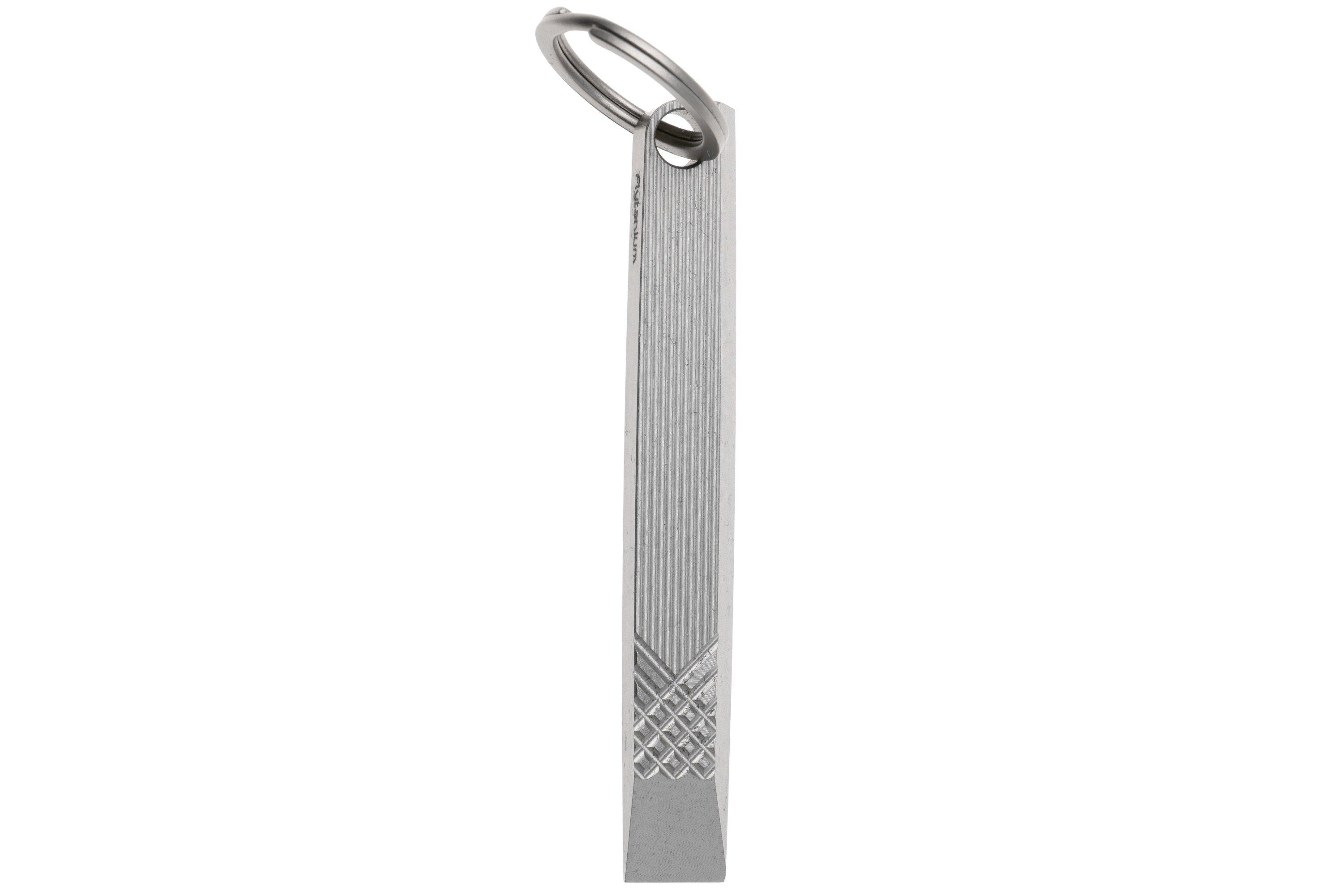Flytanium Flybar Keychain Prybar FLY-1290S, Stonewashed Titanium ...