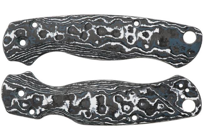 Afbeelding voor Flytanium Spyderco Paramilitary 2 Lotus Scales FLY1360WS White Storm Carbon Fiber, handgreepschalen