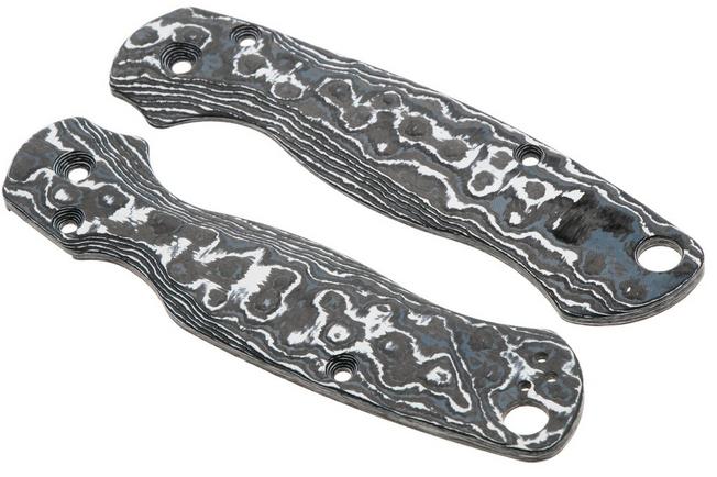 Afbeelding voor Flytanium Spyderco Paramilitary 2 Lotus Scales FLY1360WS White Storm Carbon Fiber, handgreepschalen