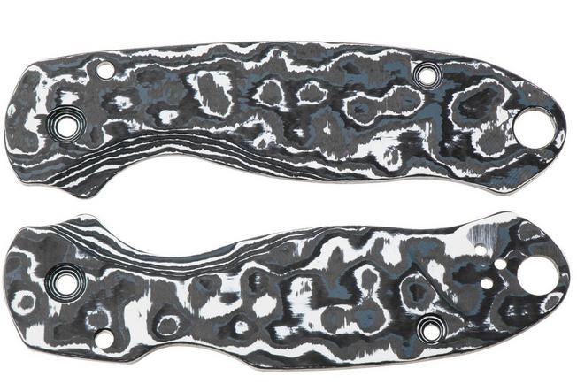 Afbeelding voor Flytanium Spyderco Para 3 Lotus Scales FLY1361WS White Storm Carbon Fiber, handgreepschalen