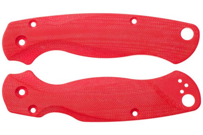 Afbeelding voor Flytanium Spyderco Paramilitary 2 Lotus Scales FLY1376FR Fire Red G10, handgreepschalen