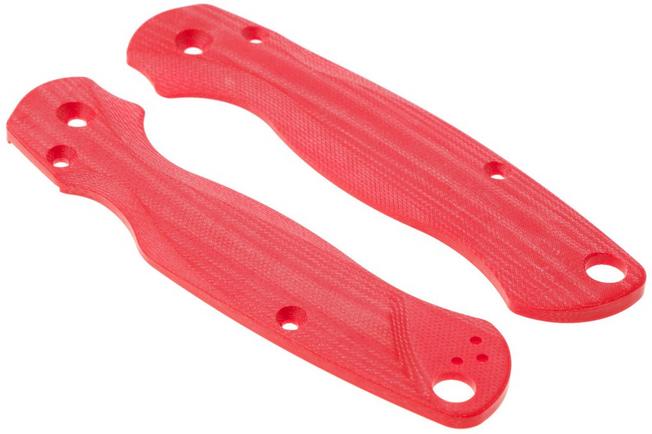 Afbeelding voor Flytanium Spyderco Paramilitary 2 Lotus Scales FLY1376FR Fire Red G10, handgreepschalen