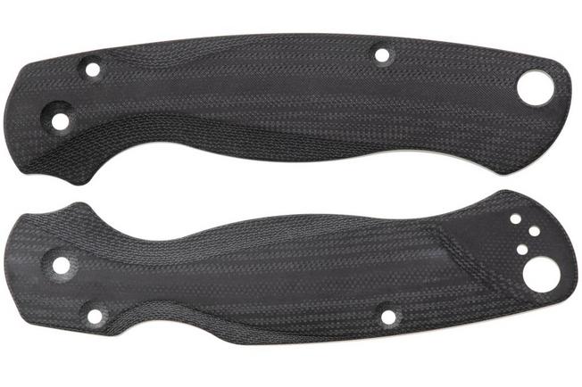 Afbeelding voor Flytanium Spyderco Paramilitary 2 Lotus Scales FLY1376PB Pitch Black G10, handgreepschalen